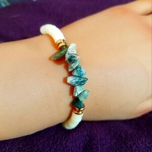 Moss agate gemstone bracelet,woman's bracelet,bead bracelet